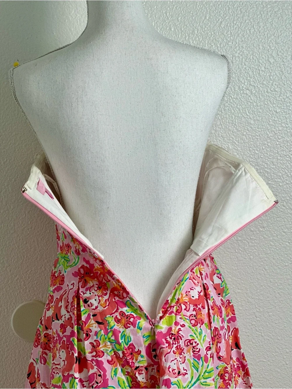 Lilly Pulitzer Ferra Strapless Mini Dress “call Me Kitty Cat” Print Size 2 - Picture 4 of 10